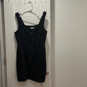 Urban Outfitters black jean button up dress